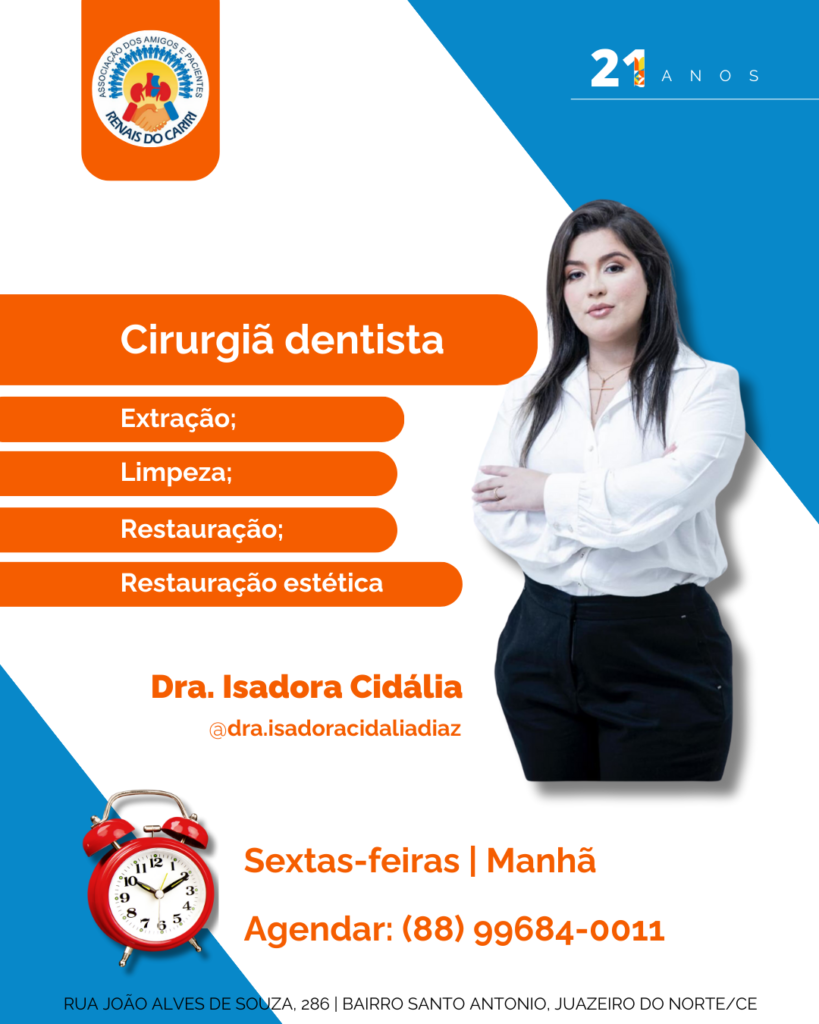 Doutora Isadora, dentista voluntária na Renais do Cariri